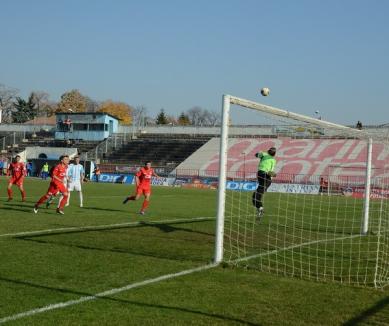 După un joc antrenant, FC Bihor a reuşit un egal cu lidera clasamentului: 1-1 